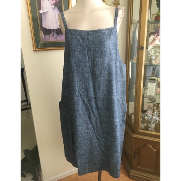 Eileen Fisher NWT denim romper dress size L